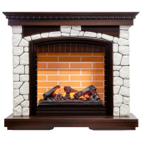 Электрический Каминокомплект Glasgow - Темный дуб/Белый (Высота 1080 мм) с очагом Cassette 600 NH