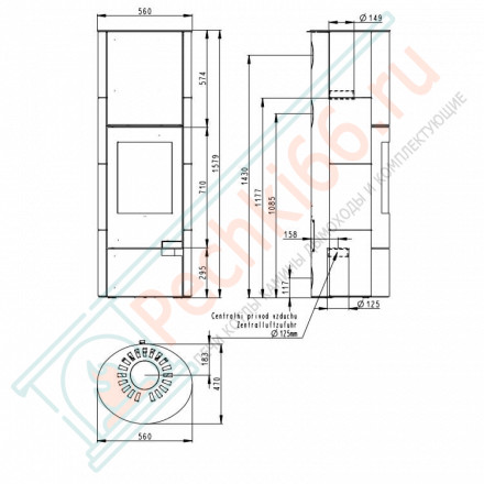 Печь-камин Lugo Akum керамика (Romotop)