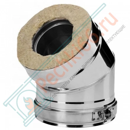 Отвод 45° V50R с изол (AISI-310S/0,8-ОЦИНК-RAL/0,5) d-130/230 (Вулкан-Cerablanket)