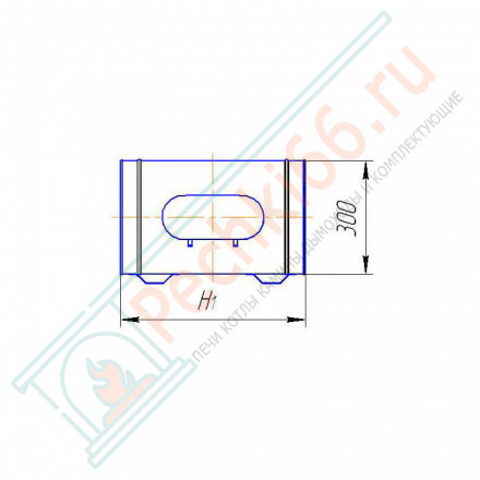 Бак для воды настенный, горизонтальный (НЕРЖ-304/0,8мм) 53 л (Вулкан)
