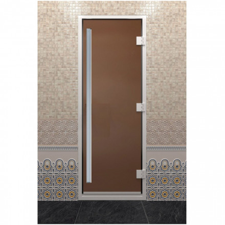 Стеклянная дверь DoorWood «Хамам Престиж Бронза матовая» 2000х900 мм