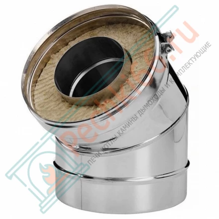 Отвод 45° V50R с изол (AISI-310S/0,8-ОЦИНК-RAL/0,5) d-160/260 (Вулкан-Cerablanket)