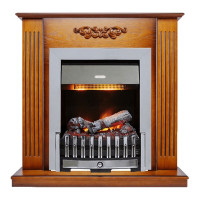 Каминокомплект Lumsden - Дуб антик с электроочагом Danville Chrome FB2