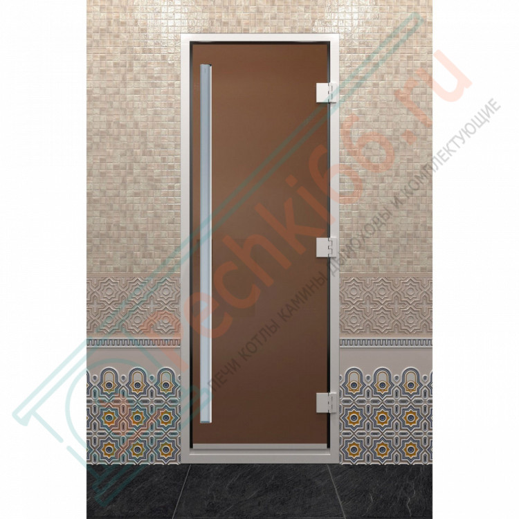 Стеклянная дверь DoorWood «Хамам Престиж Бронза матовая» 2100х900 мм