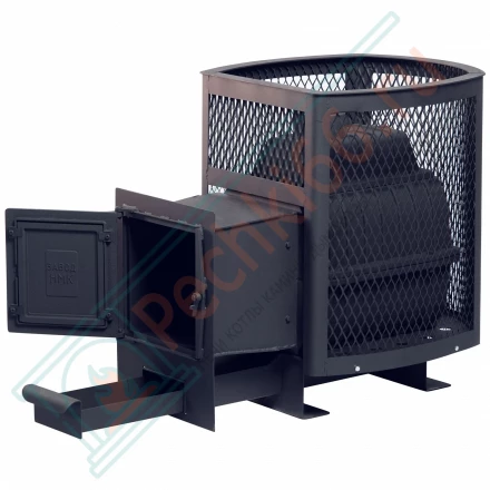 Чугунная печь для бани Сибирь-20, с универсальной чугунной топочной дверцей (НМК)